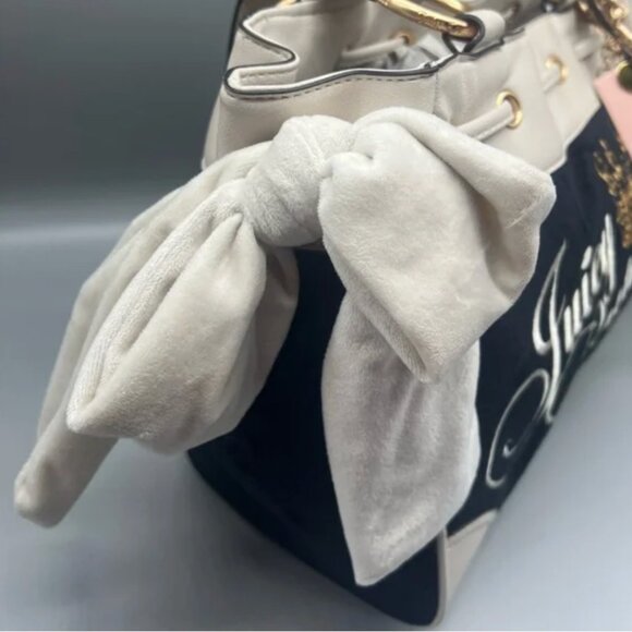 Juicy Couture The Key to Juicy Large Tote Handbag Black & Cream NWT - Picture 6 of 9